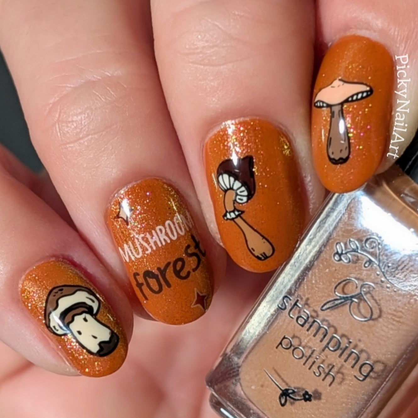 Mushroom Forest (CjS-369) Steel Nail Art Layered Stamping Plate