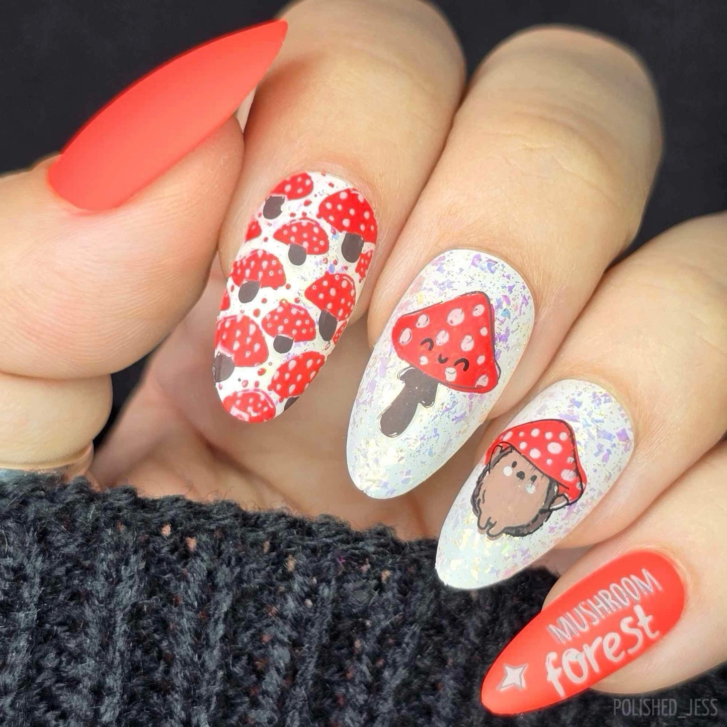Mushroom Forest (CjS-369) Steel Nail Art Layered Stamping Plate