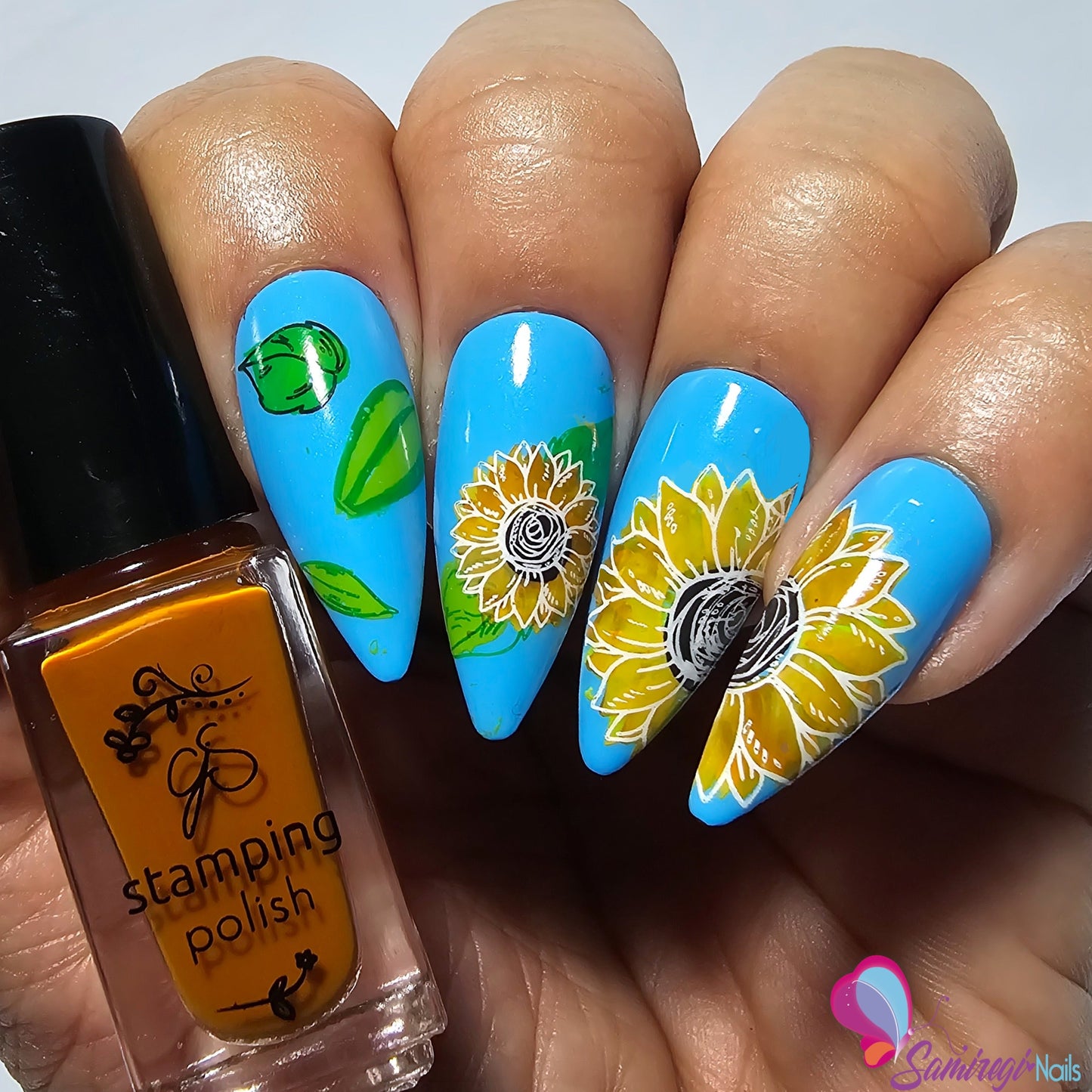 Glow like a Sunflower (CjS-370) Steel Nail Art Layered Stamping Plate