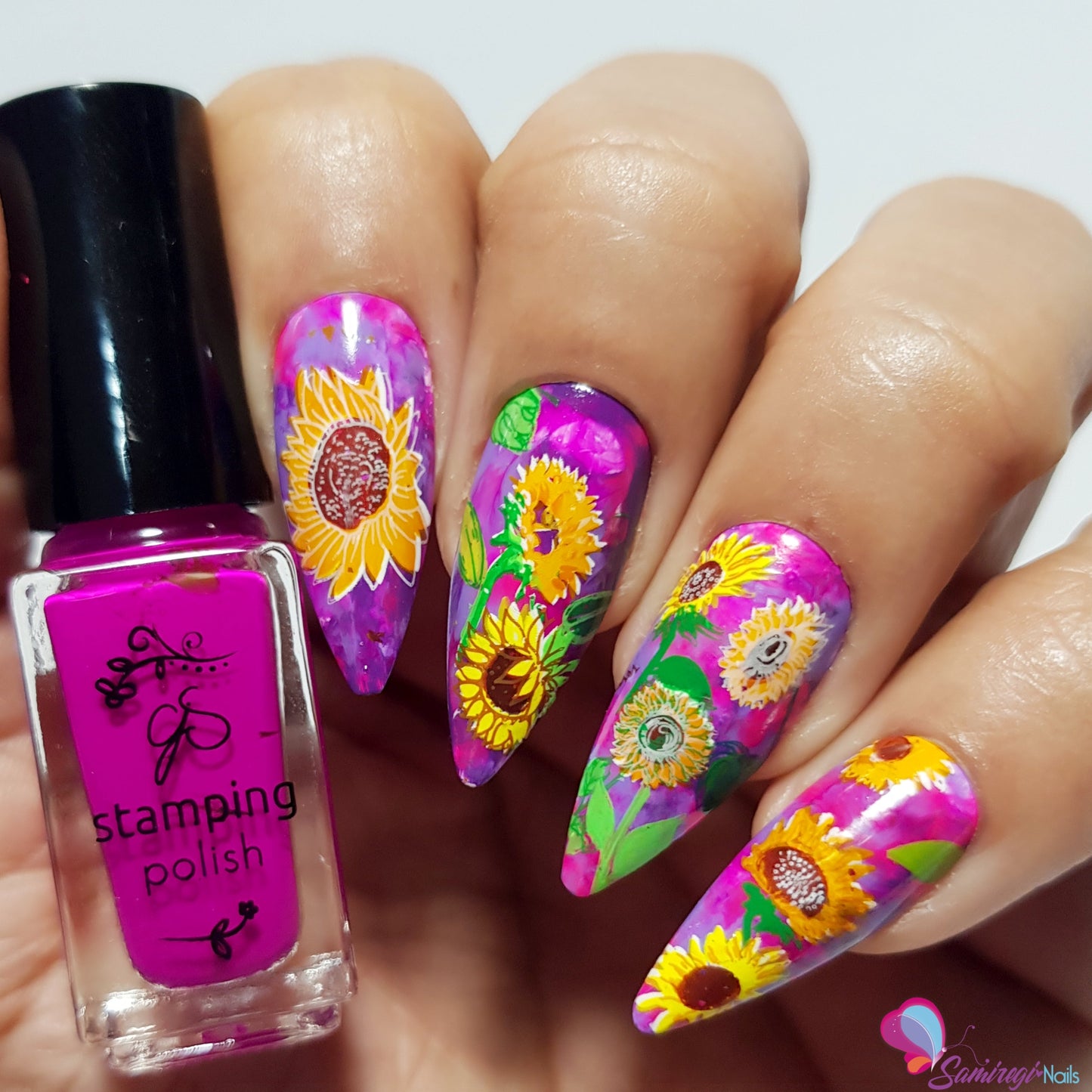 Glow like a Sunflower (CjS-370) Steel Nail Art Layered Stamping Plate