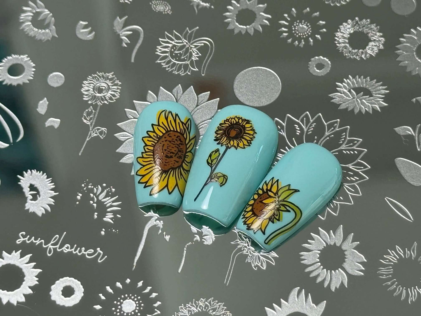 Glow like a Sunflower (CjS-370) Steel Nail Art Layered Stamping Plate
