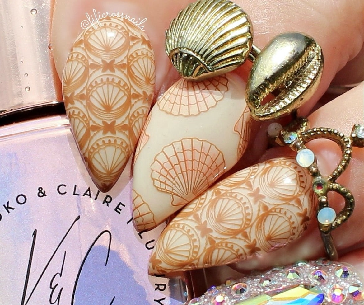 Catch Me by the Sea (CjS-380) Steel Nail Art Layered Stamping Plate