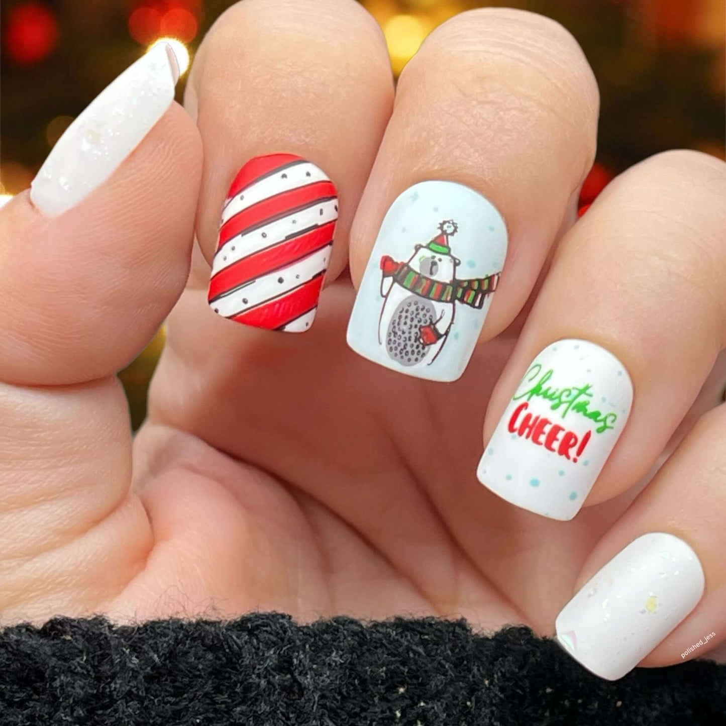 Candy Cane Lane (CjSC-82) Steel Nail Art Layered Stamping Plate