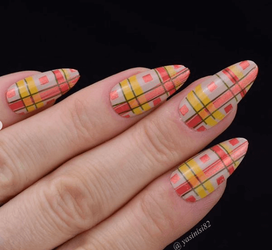 Festive Plaid - Two (CjSC-84) Steel Nail Art Layered Stamping Plate