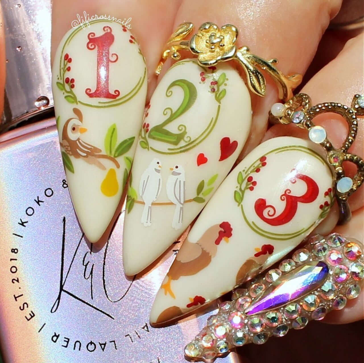 Two Turtle Doves (CjSC-87) Steel Nail Art Layered Stamping Plate