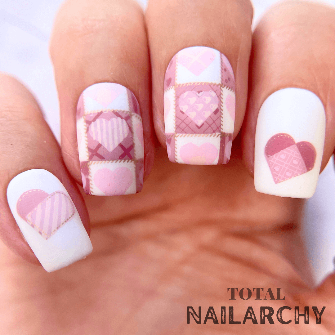 Patchwork Valentine (CjSV-48) Steel Nail Art Stamping Plate