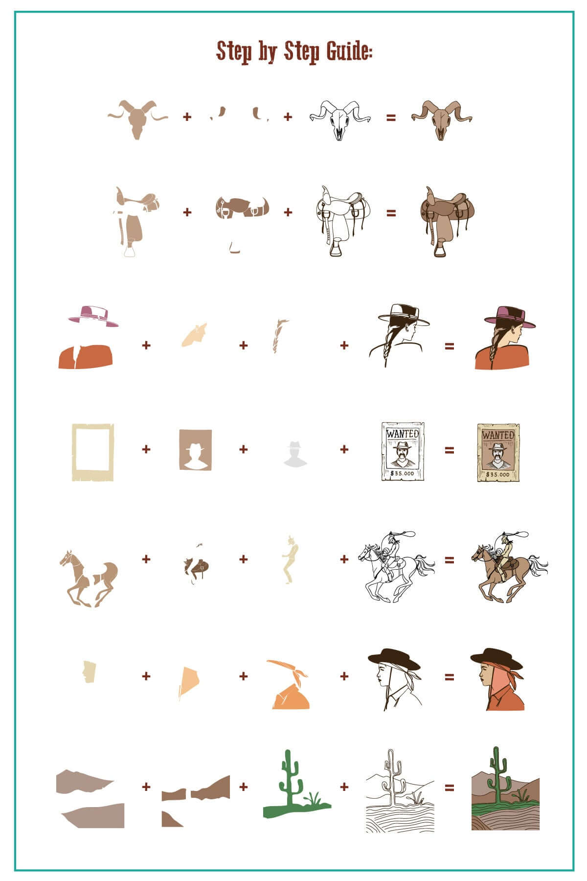 Howdy Partner (CjS-360) Steel Nail Art Layered Stamping Plate