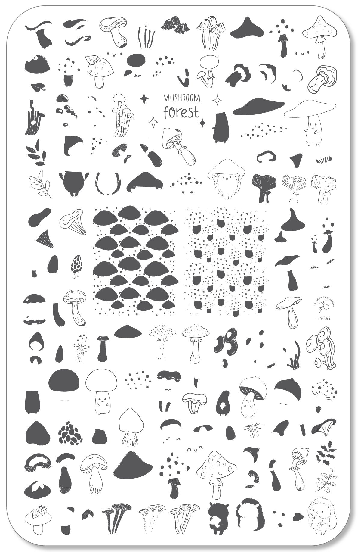 Mushroom Forest (CjS-369) Steel Nail Art Layered Stamping Plate
