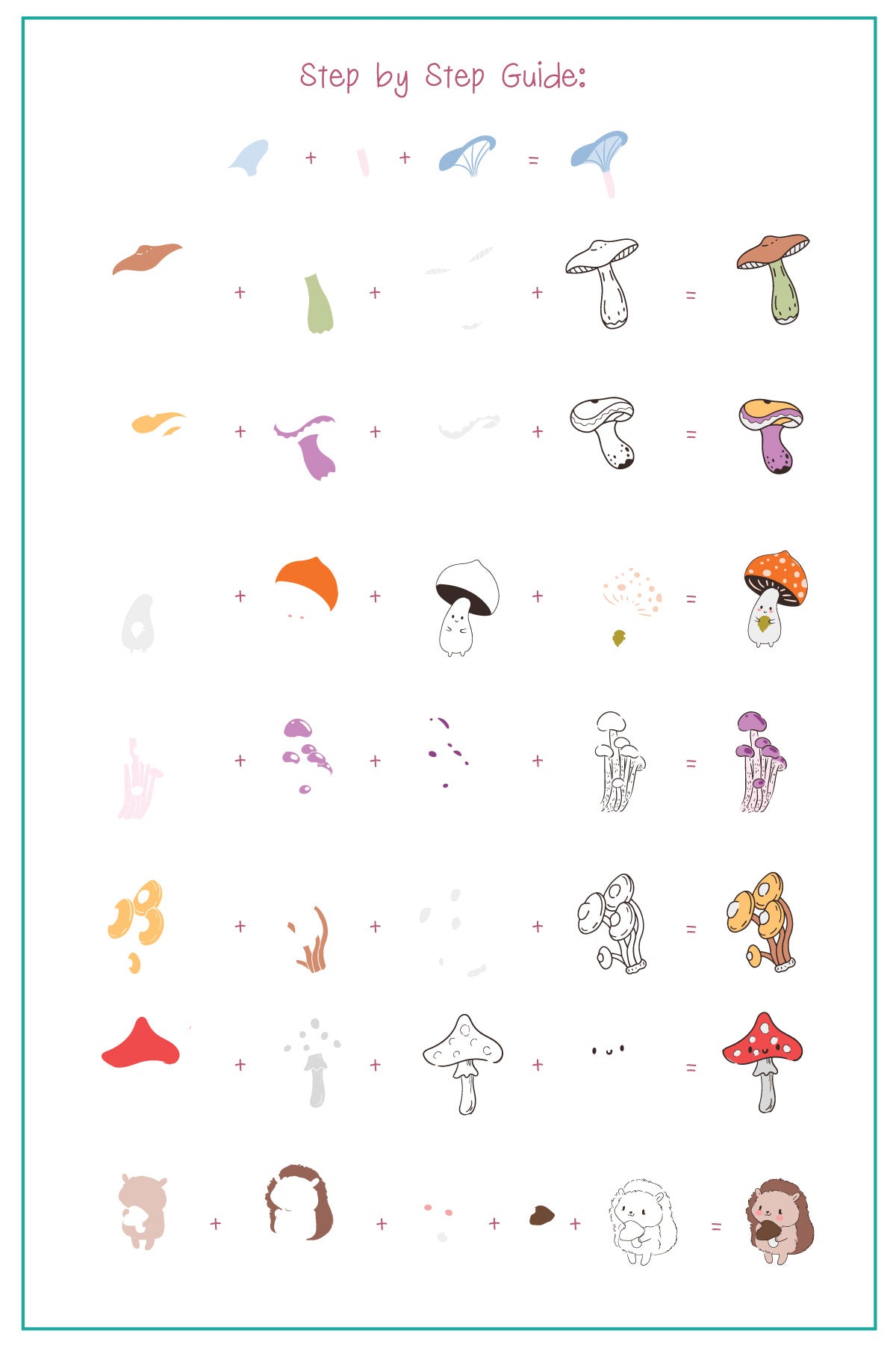 Mushroom Forest (CjS-369) Steel Nail Art Layered Stamping Plate