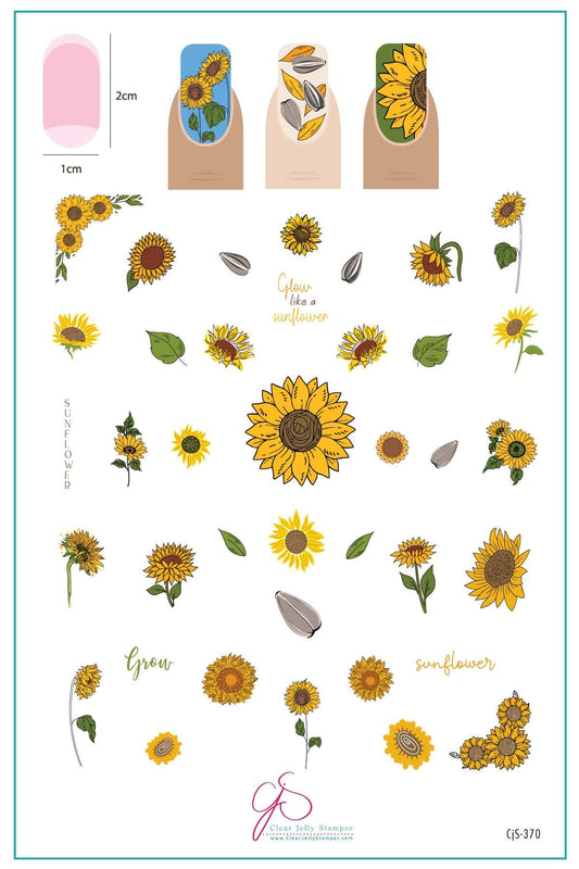 Glow like a Sunflower (CjS-370) Steel Nail Art Layered Stamping Plate