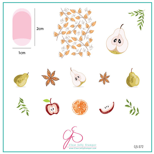 Autumn Orchard (CjS-372) Steel Nail Art Layered Stamping Plate