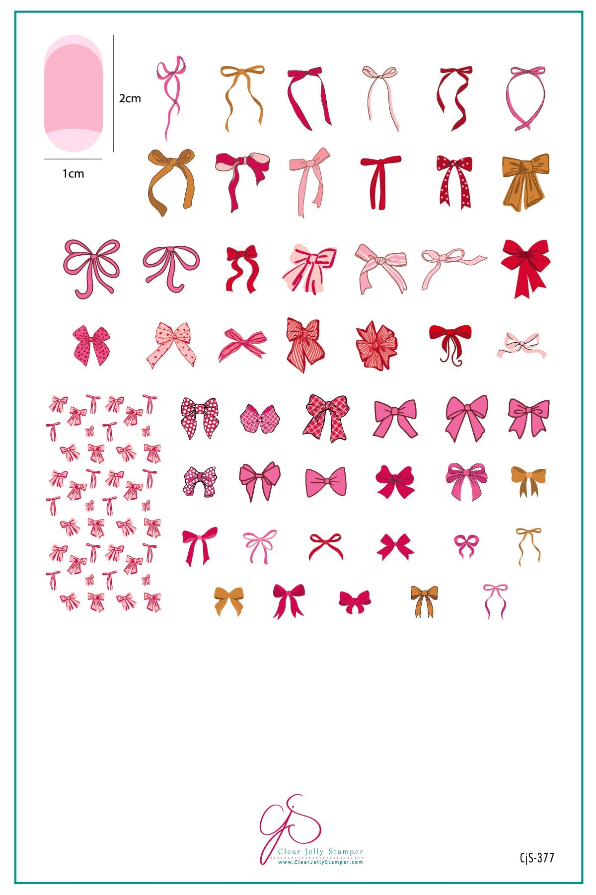 Pretty Little Bows (CjS-377) Steel Nail Art Layered Stamping Plate