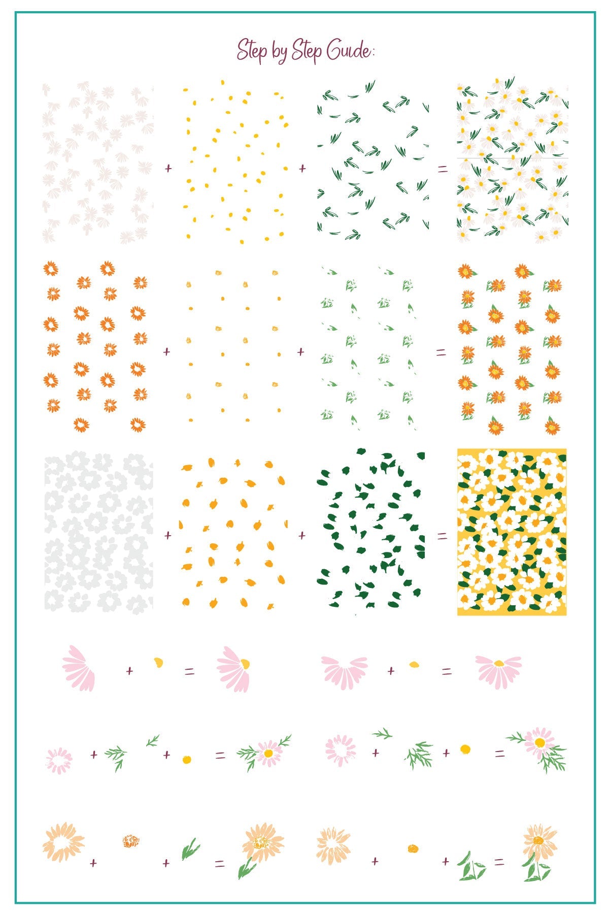 Crazy for Daisies (CjS-385) Steel Nail Art Layered Stamping Plate