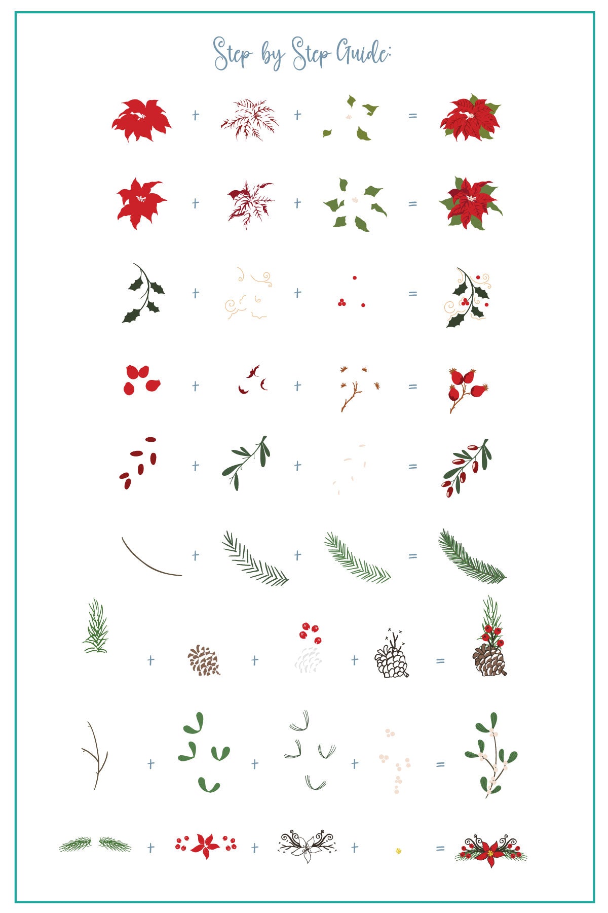 Merry Mistletoe Moments (CjSC-90) Steel Nail Art Layered Stamping Plate