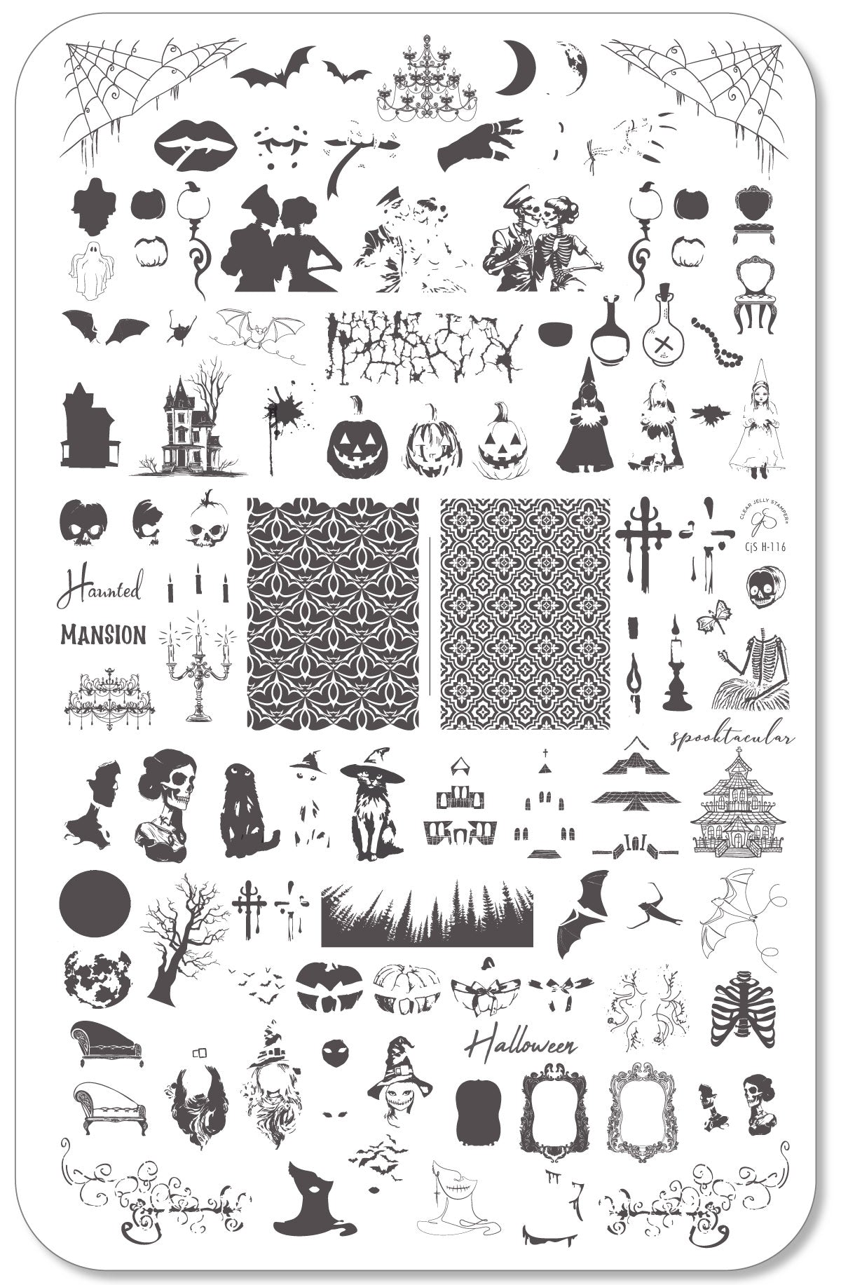 Spooktacular (CjSH-116) Steel Nail Art Layered Stamping Plate