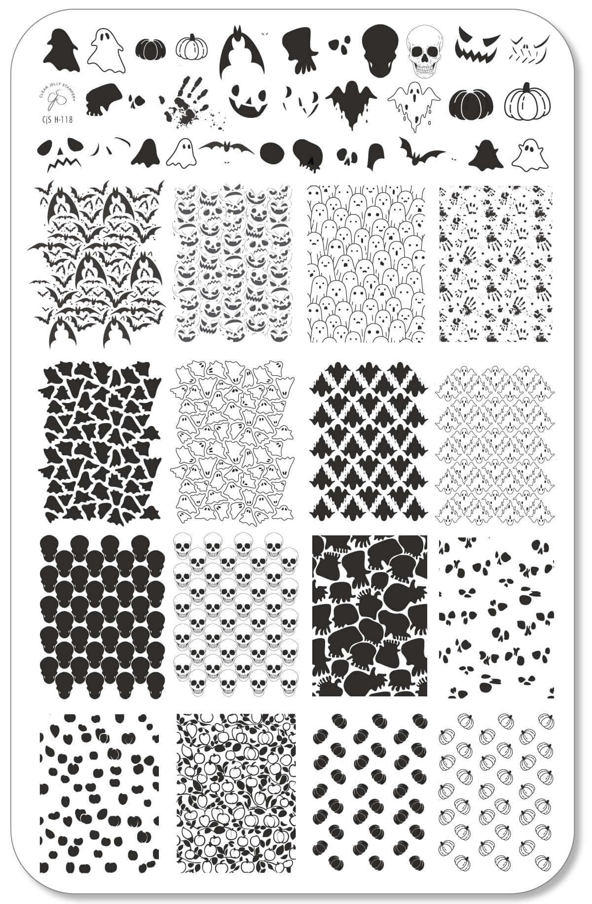 Wallpaper - Skeletons (CjSH-118) Steel Nail Art Layered Stamping Plate
