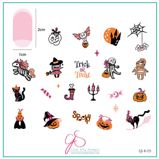 Ghoulish Giggles (CjSH-121) Steel Nail Art Layered Stamping Plate