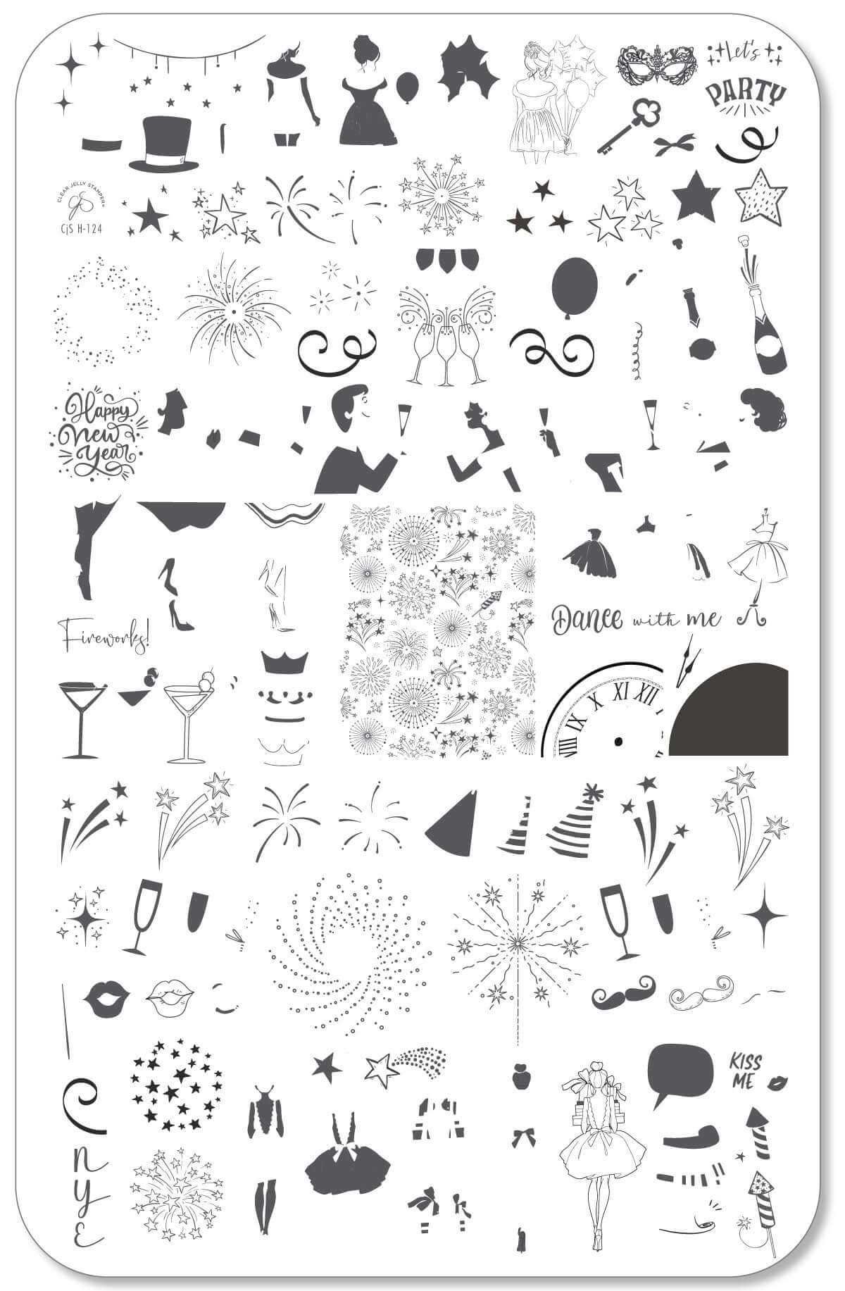 Dance with Me (CjSH-124) Steel Nail Art Layered Stamping Plate