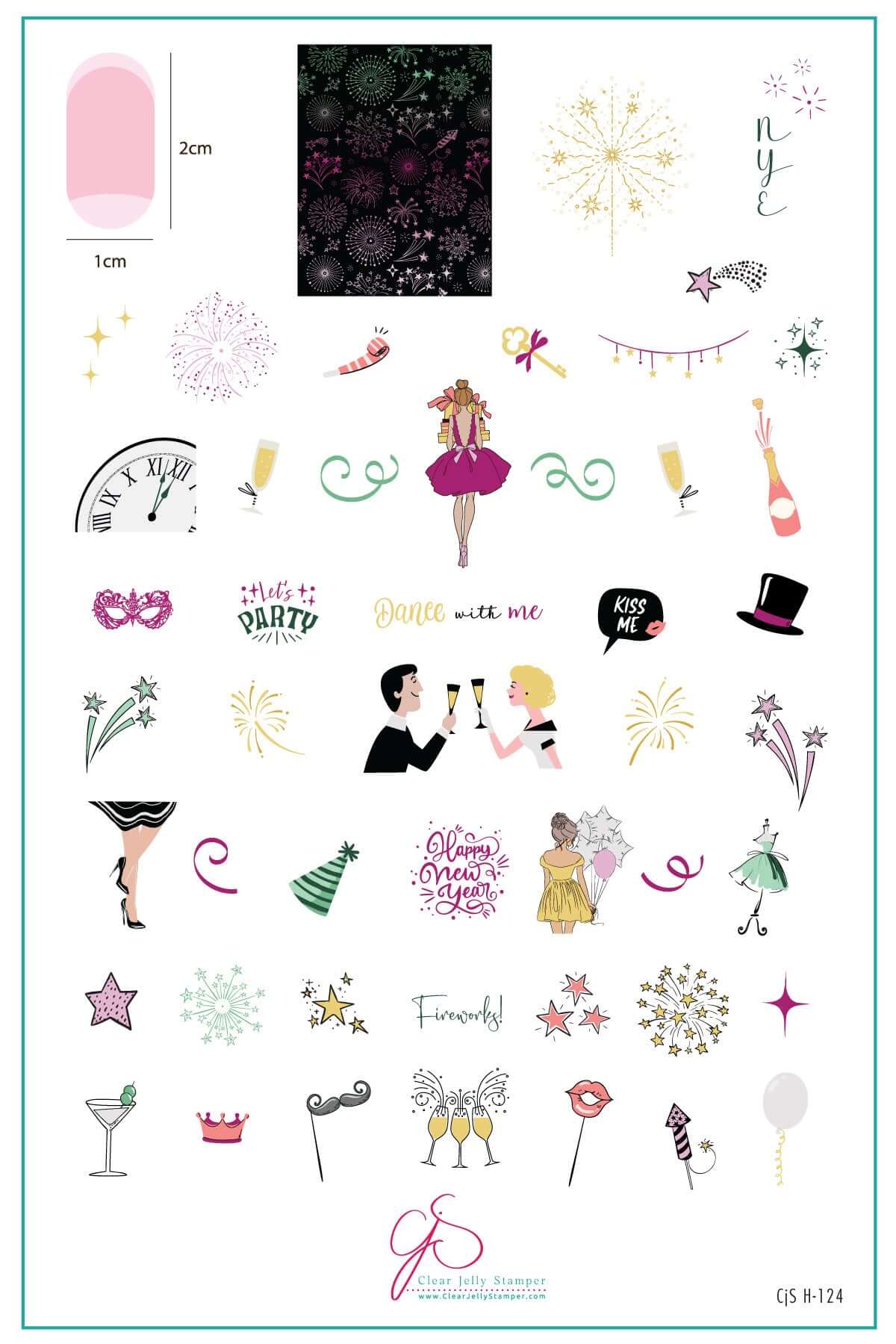 Dance with Me (CjSH-124) Steel Nail Art Layered Stamping Plate