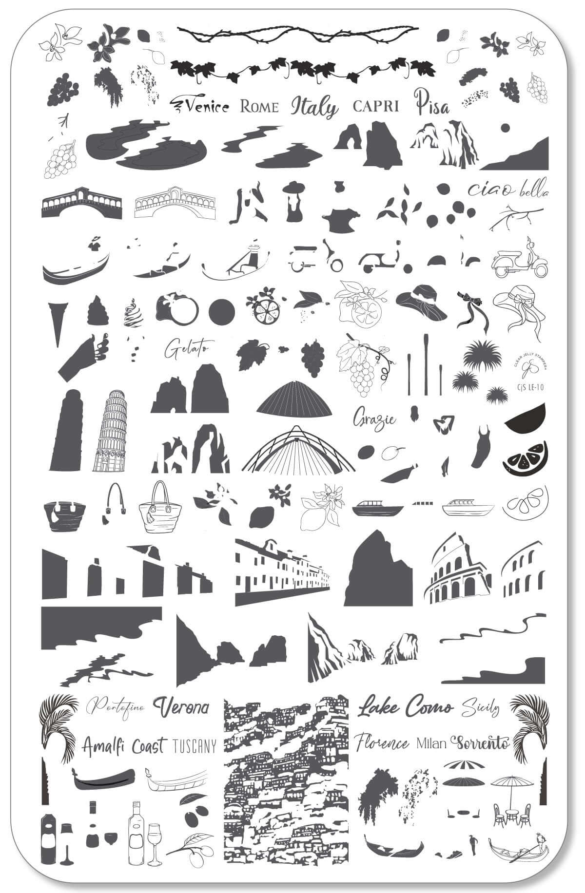 Ciao Bella (CjSLE-10) Steel Nail Art Layered Stamping Plate