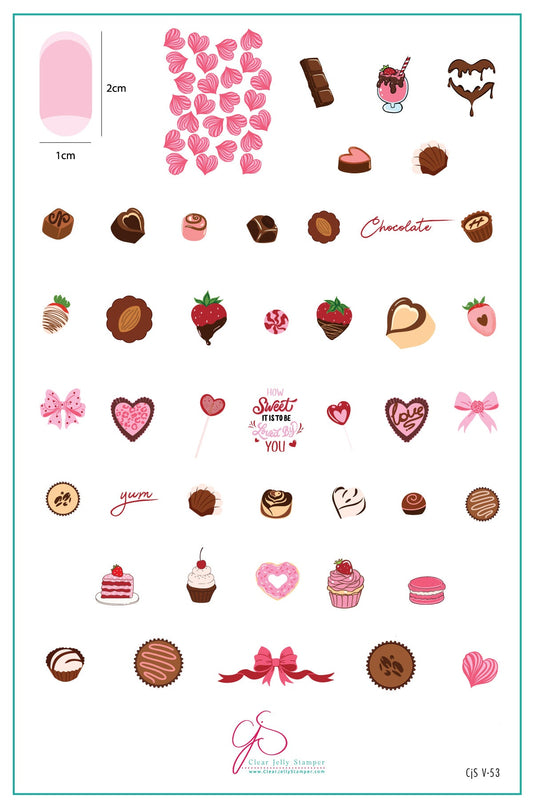 Sugar Rush (CjSV-53) Steel Nail Art Layered Stamping Plate