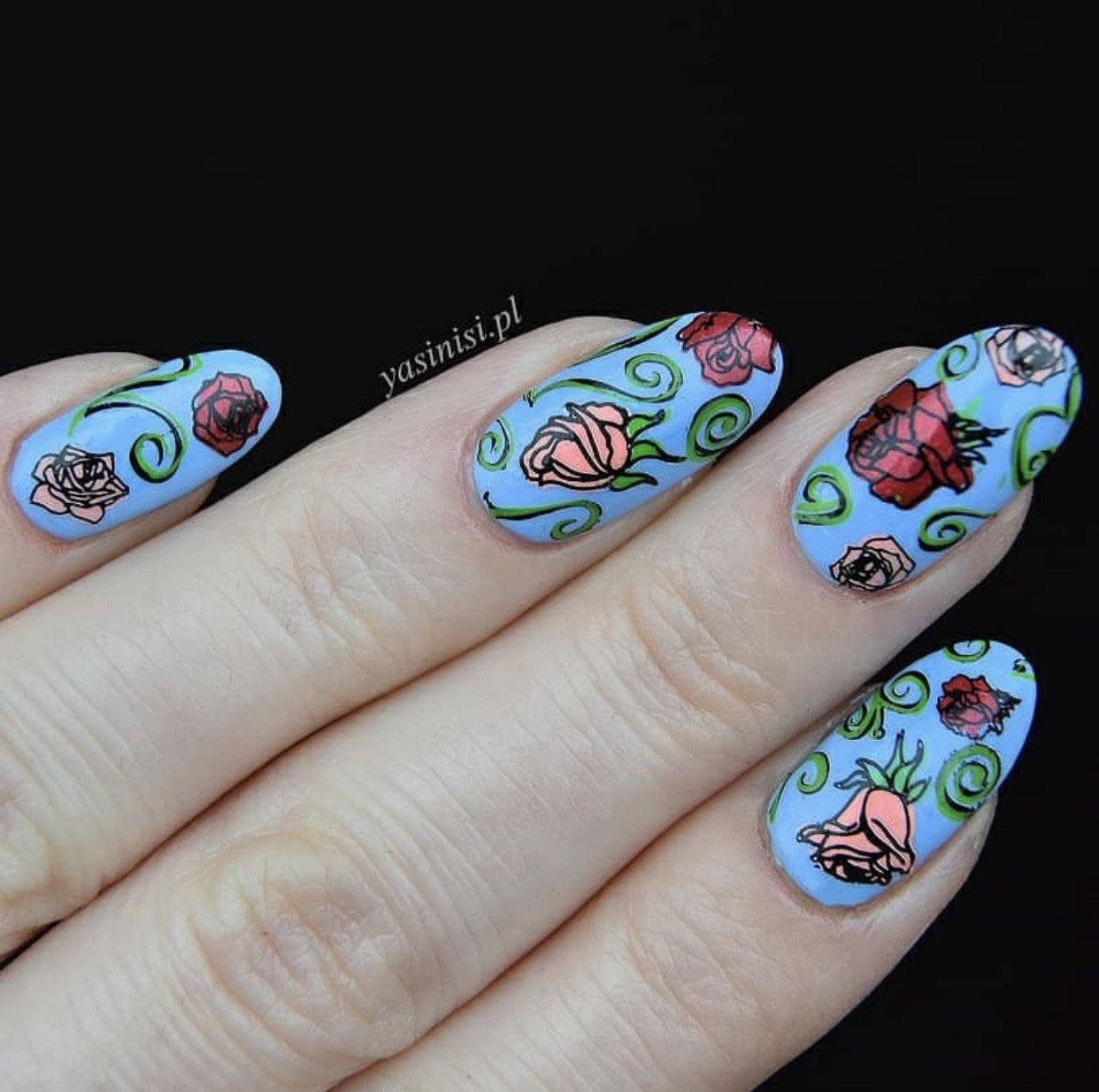 All is Rose-y (CjS-92) Steel Nail Art Layered Stamping Plate