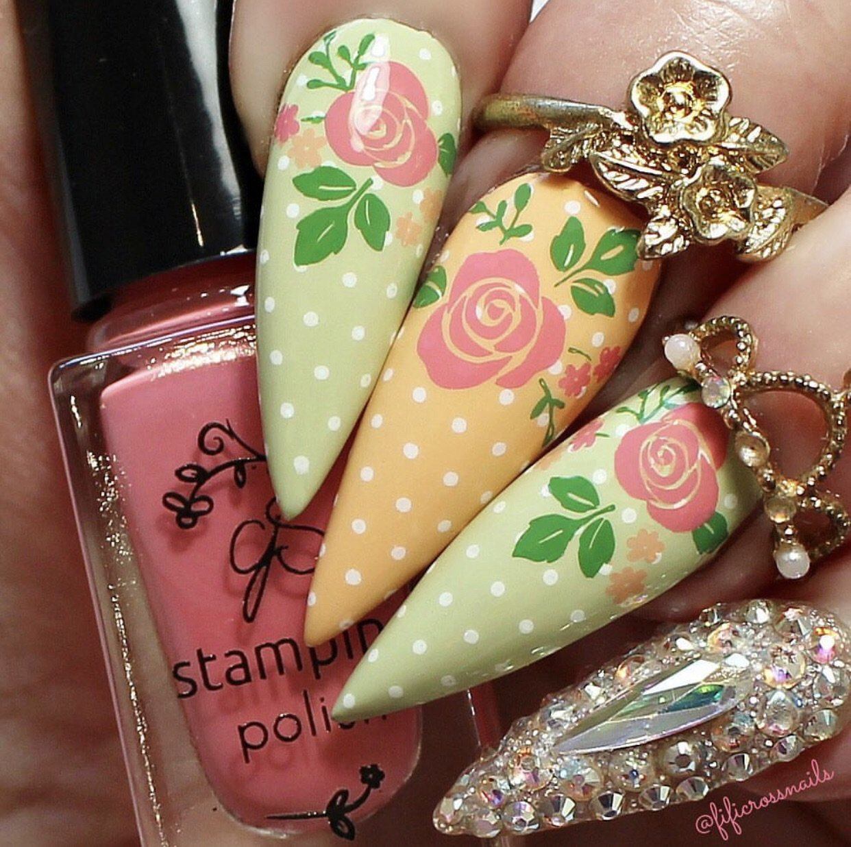 All is Rose-y (CjS-92) Steel Nail Art Layered Stamping Plate