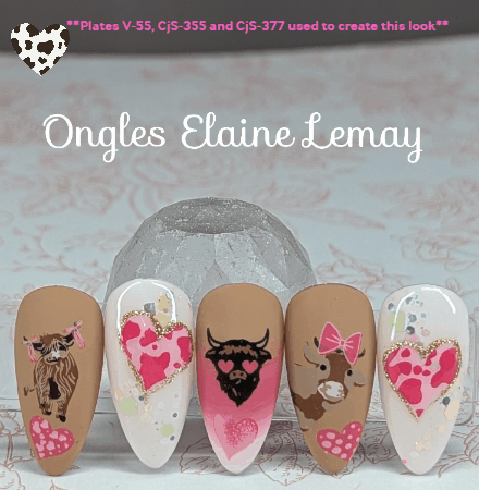 Udderly Adorable! (CjS-355) Steel Nail Art Layered Stamping Plate